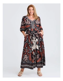 Natural Palmy Days Maxi Dress Print