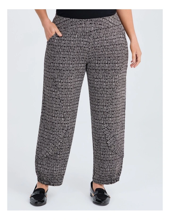 Lantern Pocket Natural Print Pant in Black image 1