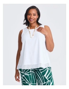 Natural Ellis Sleeveless Top in White