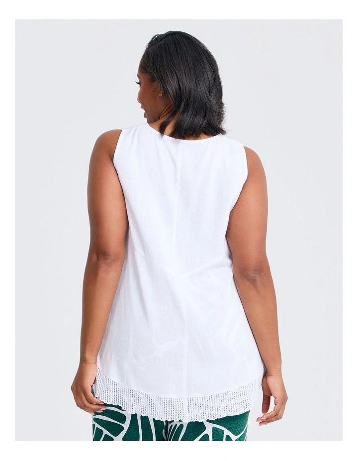 Natural Ellis Sleeveless Top in White image 2