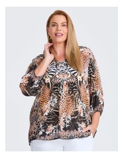 Natural Lani Top Print