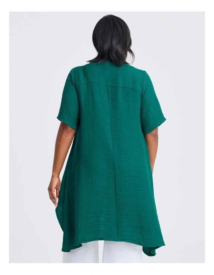 Crinkle Hope Top in Forest Green image 2