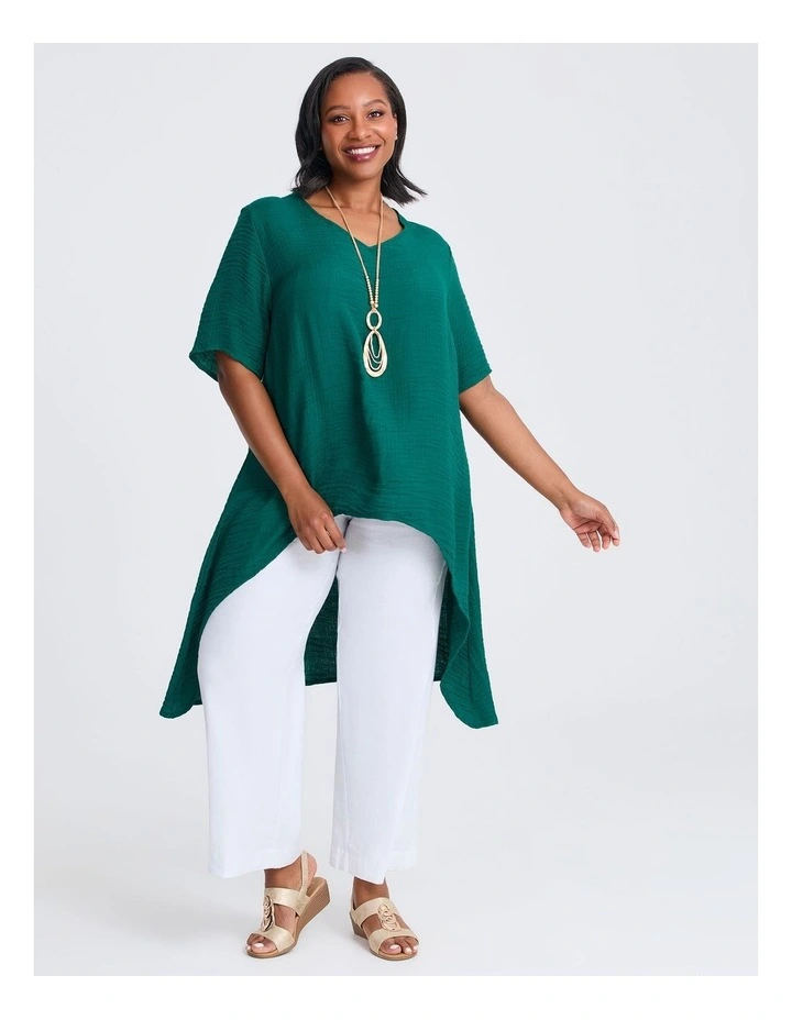 Crinkle Hope Top in Forest Green image 3