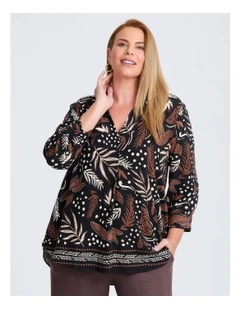 Natural Palmy Days Top Print