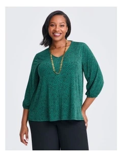 Monotone Linden Top in Print