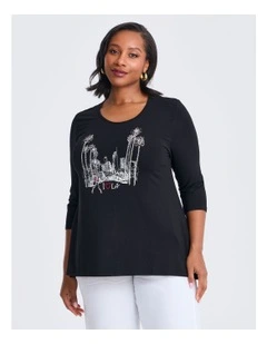 Natural Daytime Glam Top in Black