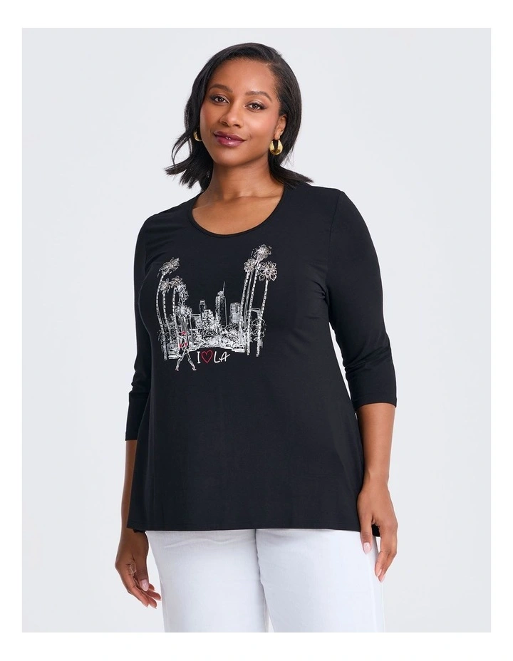 Natural Daytime Glam Top in Black image 1