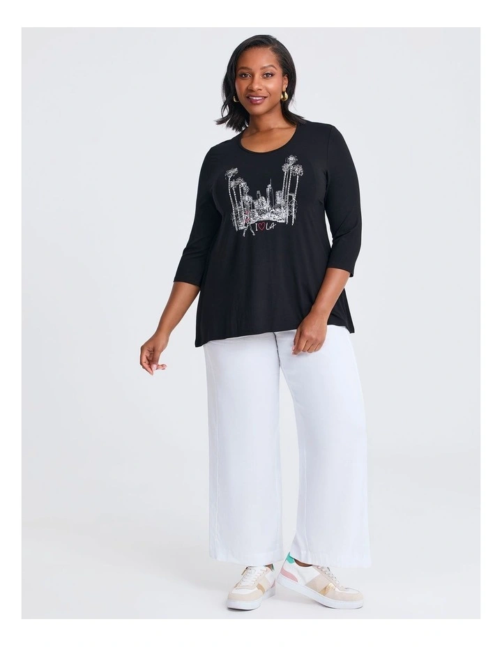 Natural Daytime Glam Top in Black image 3