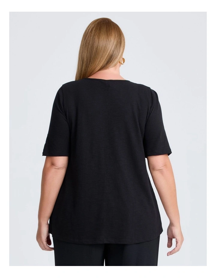 Cotton Modal Embroidery Top Black image 2