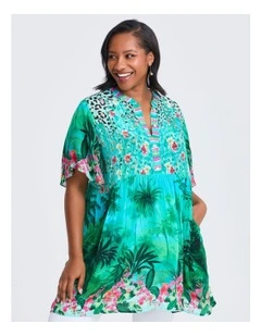 Natural Palm Cove Tunic in Print