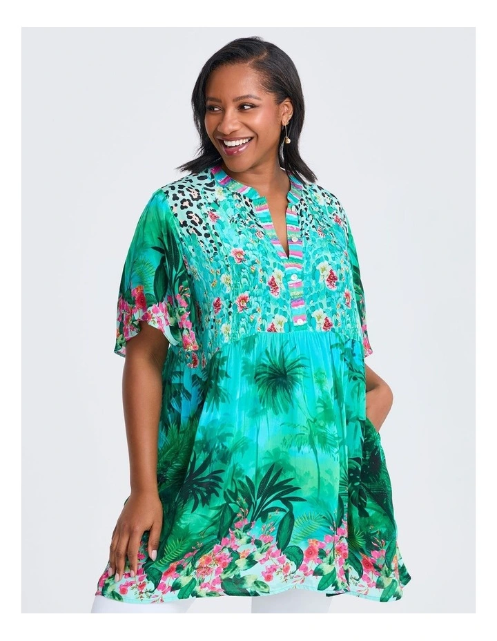 Natural Palm Cove Tunic in Print image 1