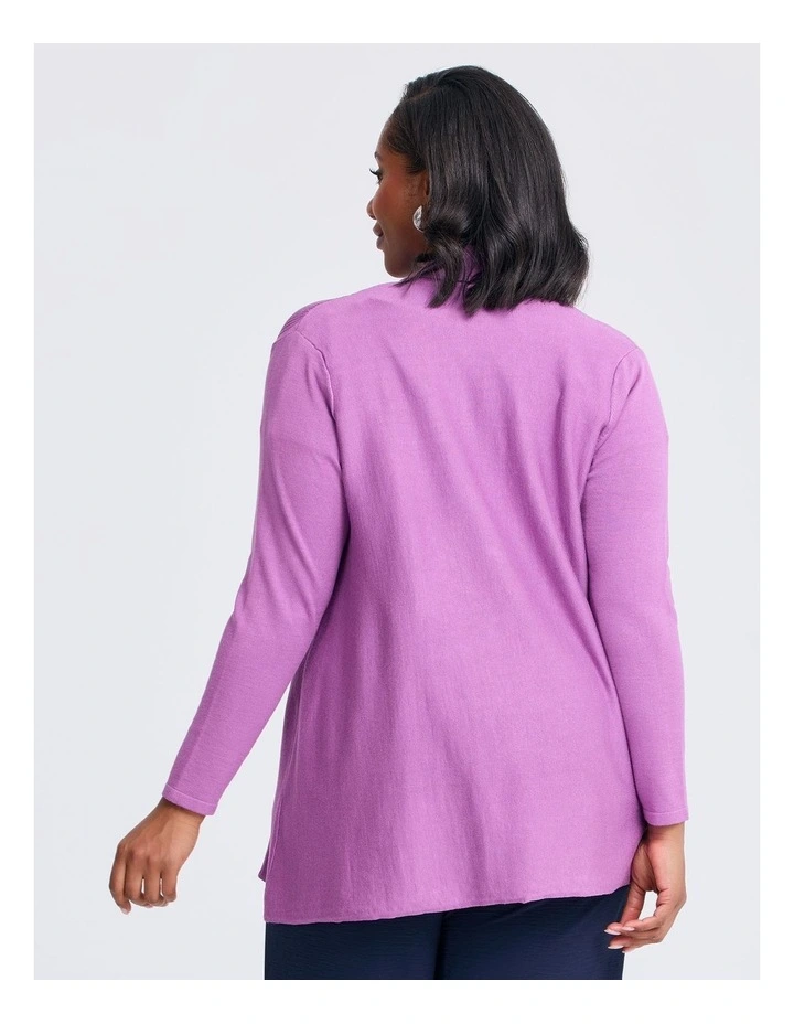 Madonna Natural Cardigan in Orchid image 2