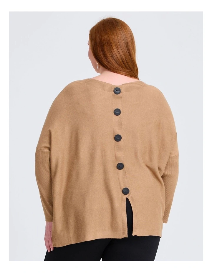 Batwing Natural Jumper in Caramel image 4