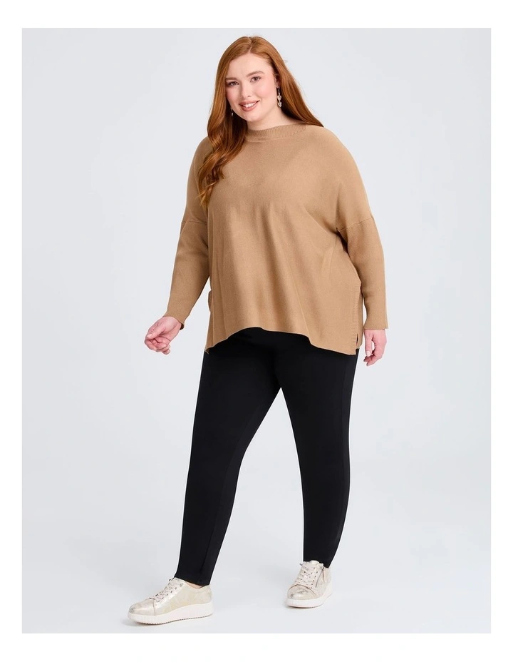 Batwing Natural Jumper in Caramel image 6