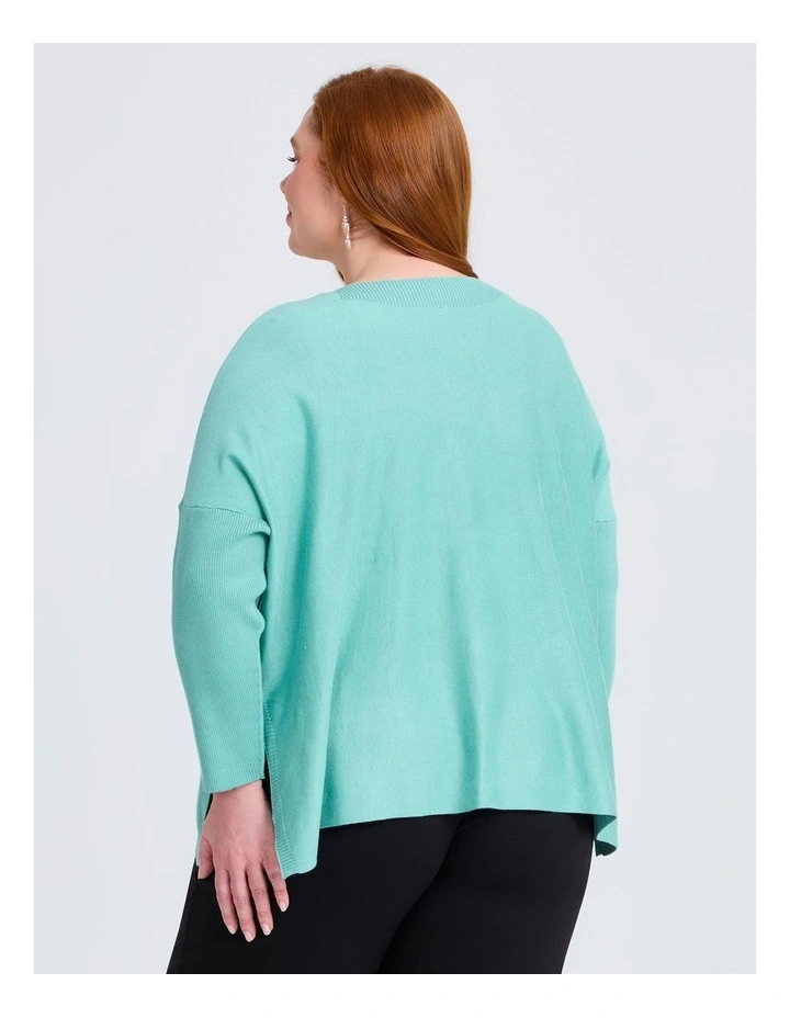Batwing Natural Jumper in Seafoam image 2