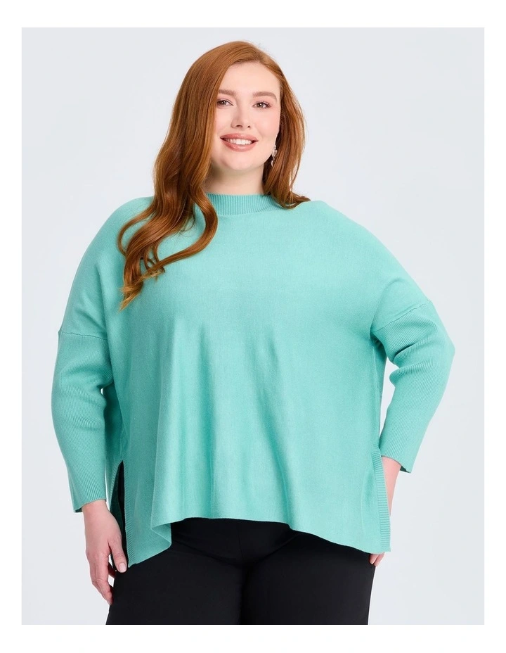 Batwing Natural Jumper in Seafoam image 3