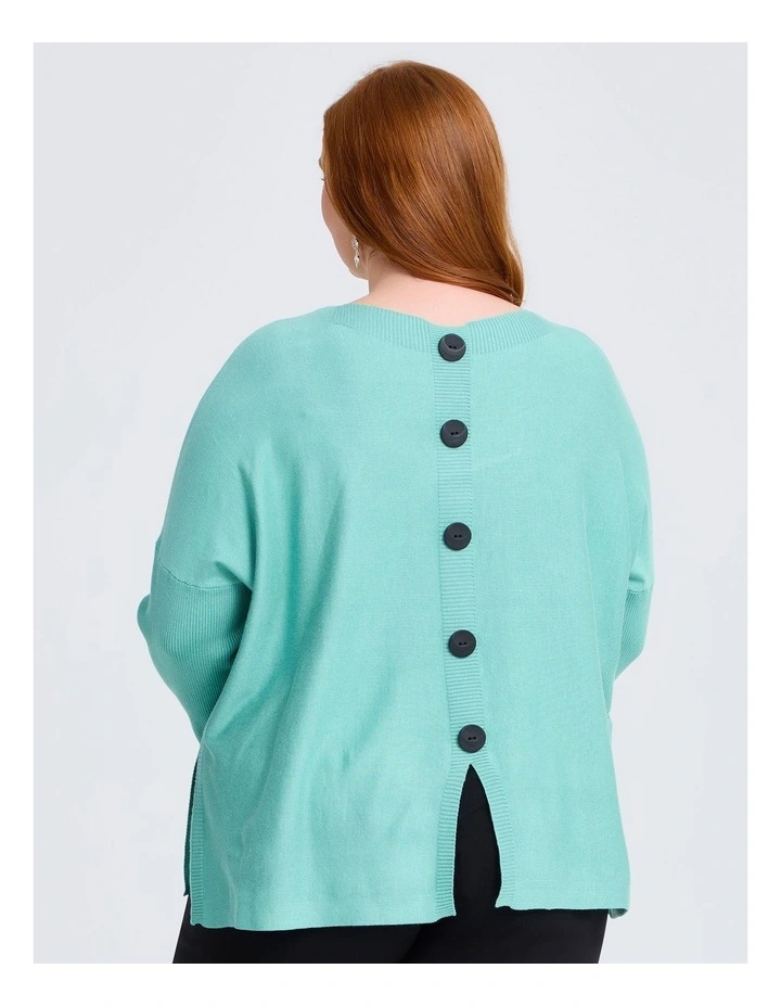 Batwing Natural Jumper in Seafoam image 4