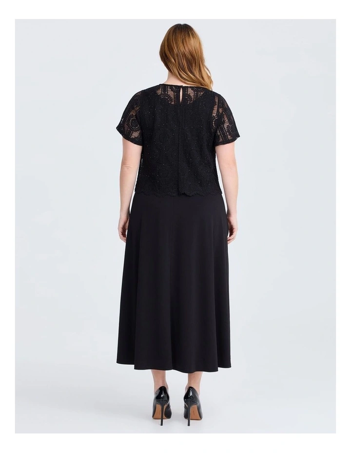 Luxe Lace Midi Dress Black image 2