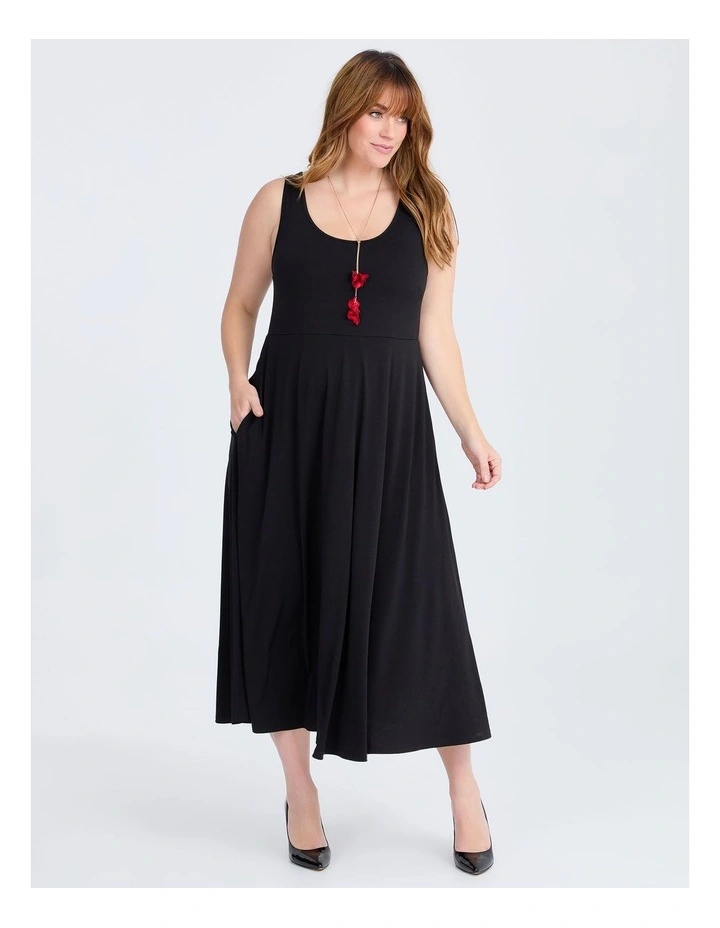 Luxe Lace Midi Dress Black image 5