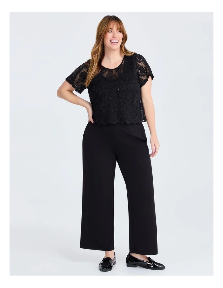 Luxe Lace Midi Dress Black image 7