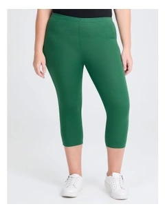 Good Earth Australian Cotton Crop Legging in Lush Green