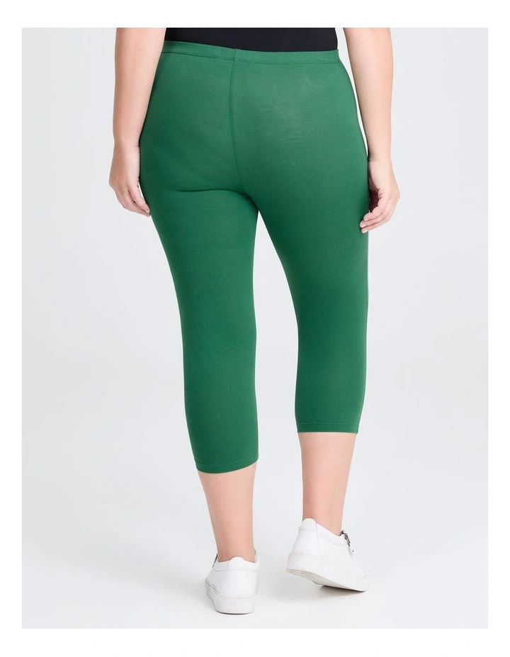 Good Earth Australian Cotton Crop Legging in Lush Green image 2