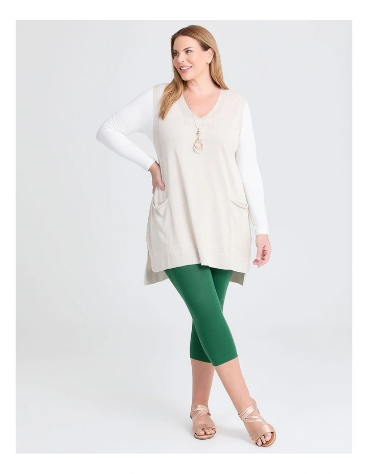 Good Earth Australian Cotton Crop Legging in Lush Green image 3