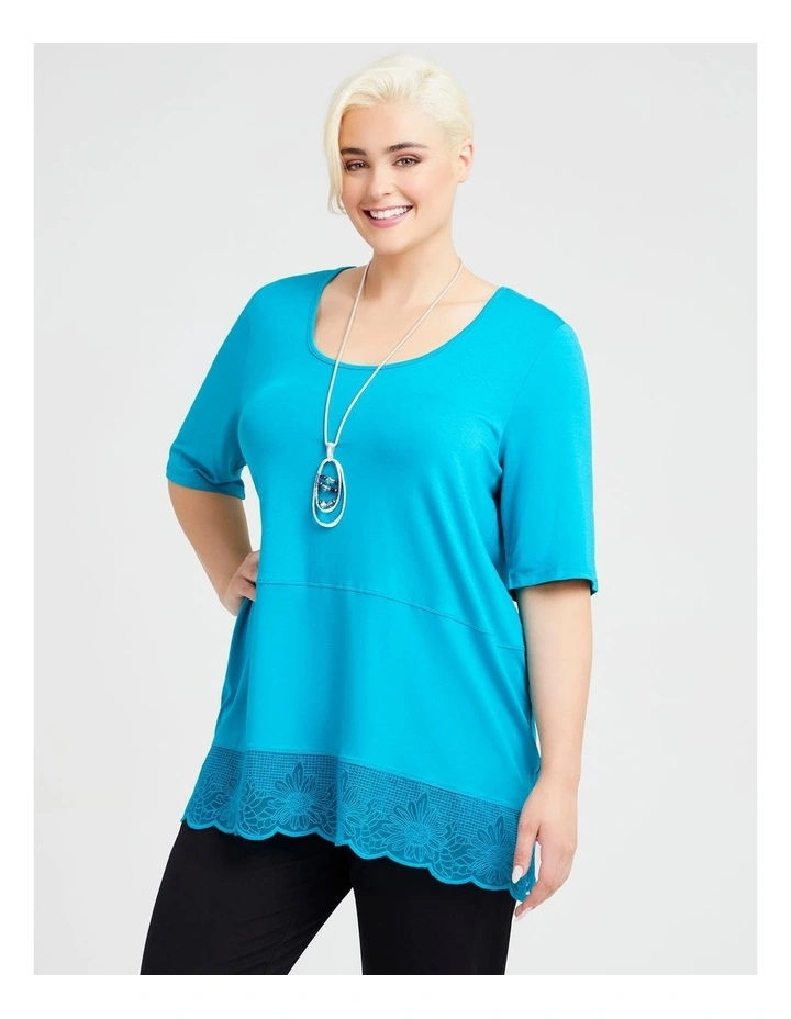 turquoise lace top