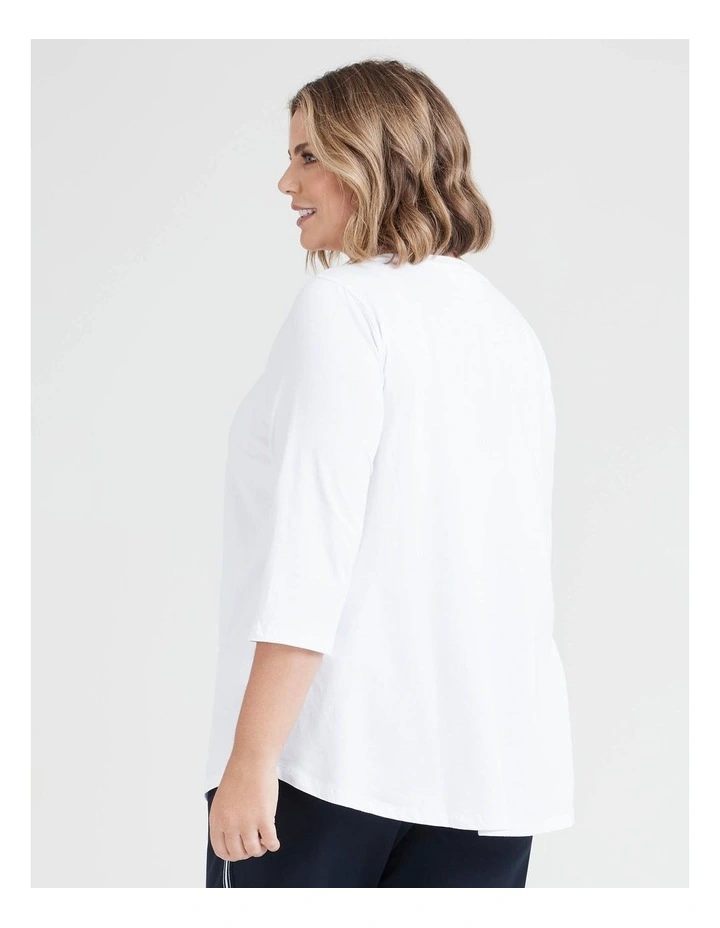 Organic Crew Swing 3/4 Tee White image 2