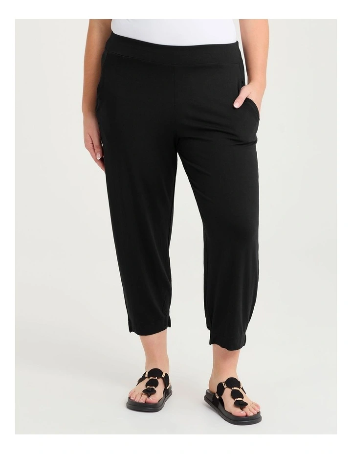 Petite Bamboo Lounge Pant in Black image 3