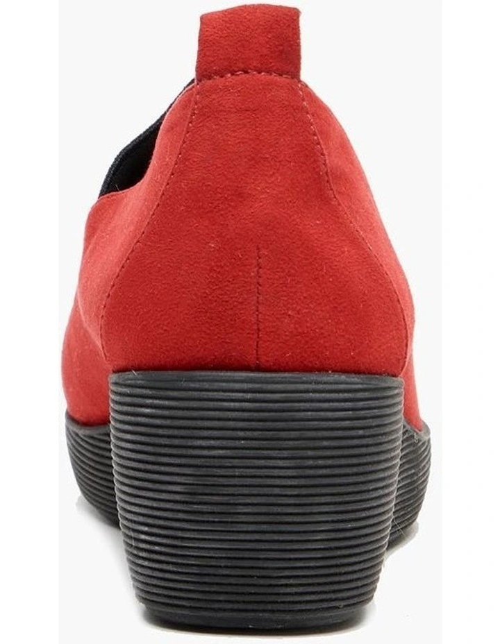 Elastic Front Wedge Shoe in Red image 2