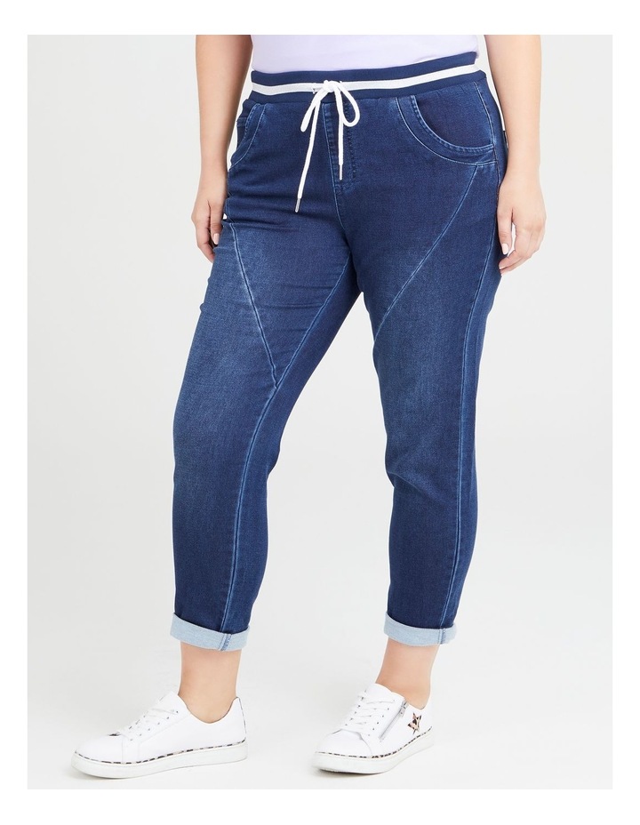 Easy Knit Waist Slim Jogger Mid Indigo