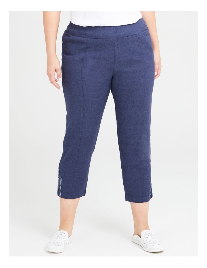 Linen Bamboo Crop Pant Indigo