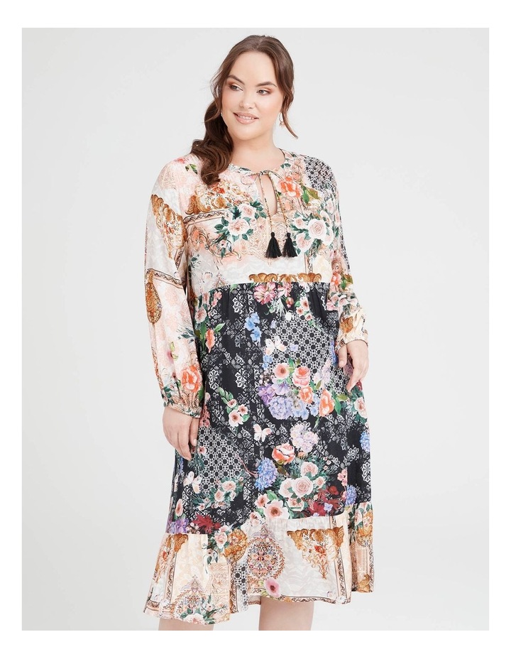 Natural Patchwork Mix Boho Dress Multi