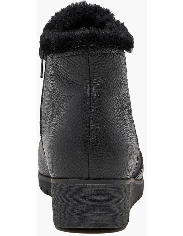 Leather Wedge Boot in Black image 2
