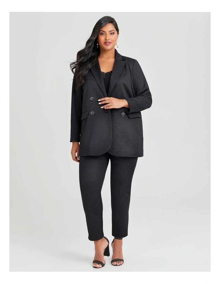 Taking Shape Lyric Jacquard Suit Jacket Black MYER
