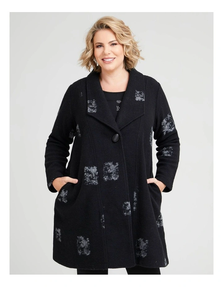 Spot Boiled Wool Coat Black image 1