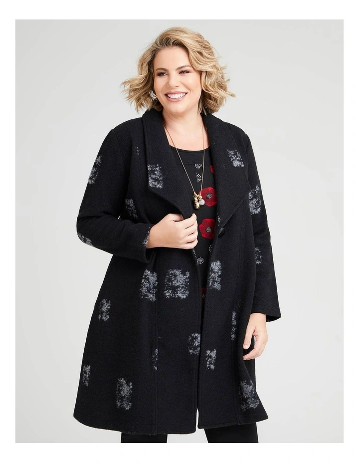 Spot Boiled Wool Coat Black image 3
