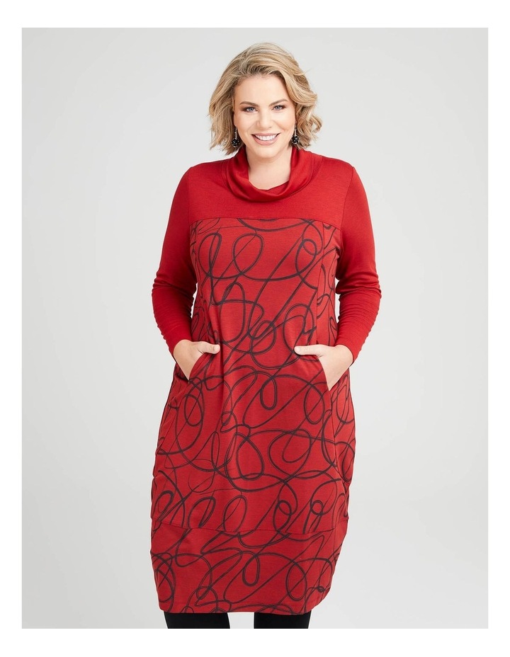 Natural Abstract Panelled Dress in