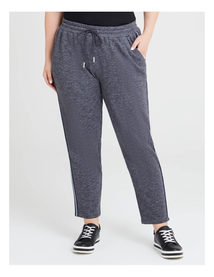 Cotton Silver Tape Track Pant Charcoal Marle