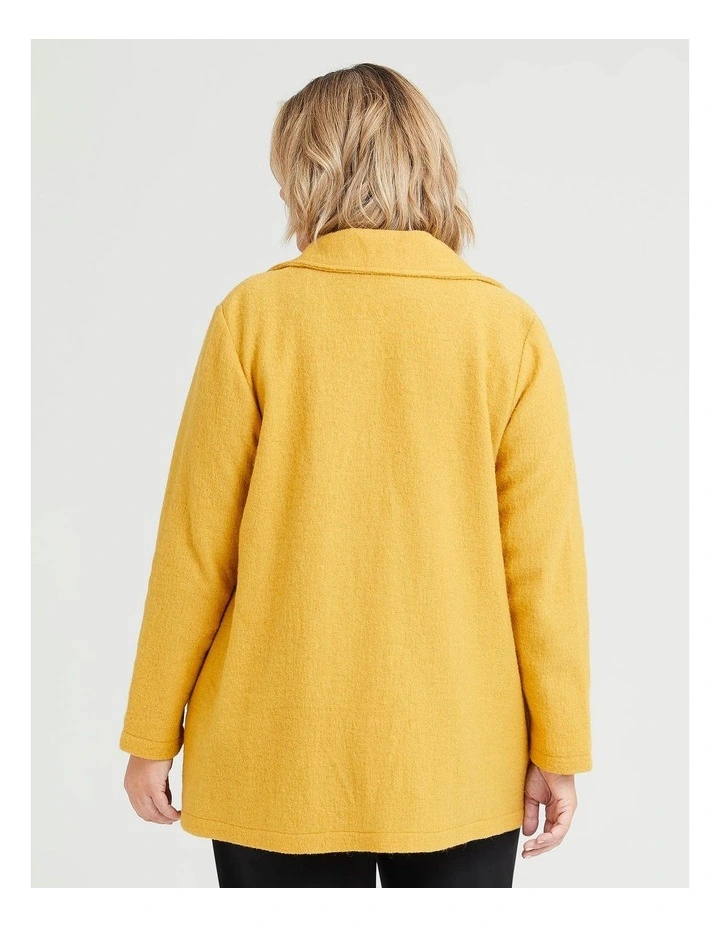Swing Boiled Wool Jacket in Mustard image 2