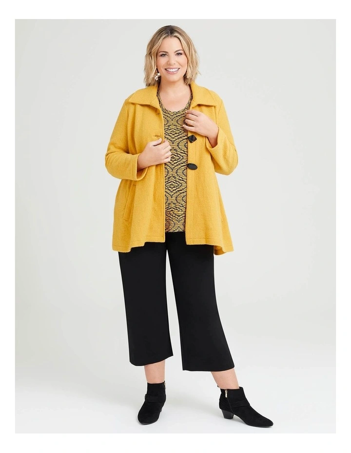 Swing Boiled Wool Jacket in Mustard image 4