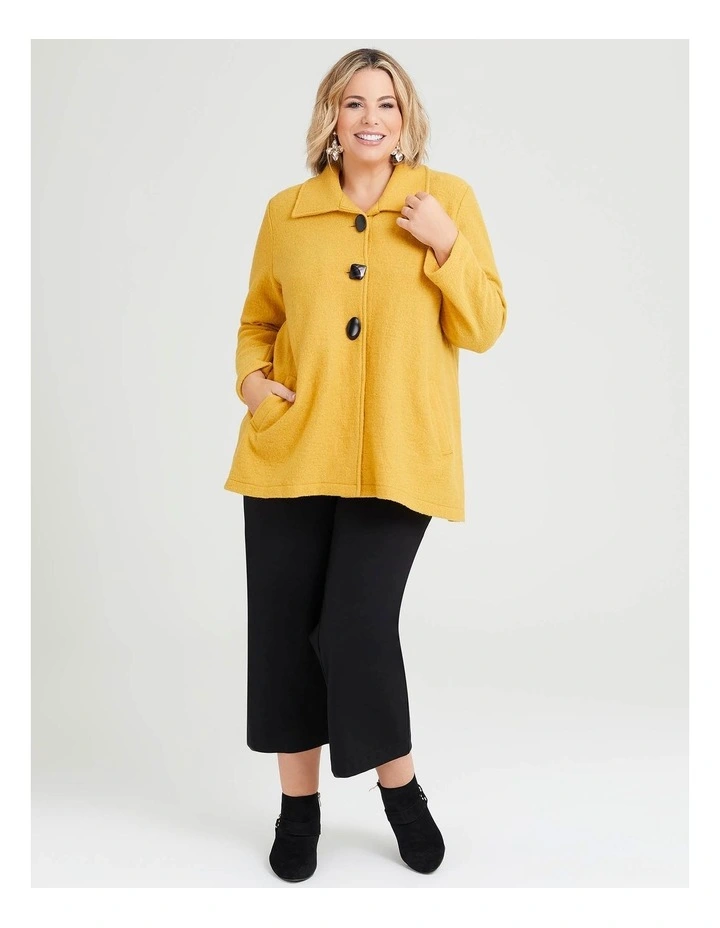 Swing Boiled Wool Jacket in Mustard image 5