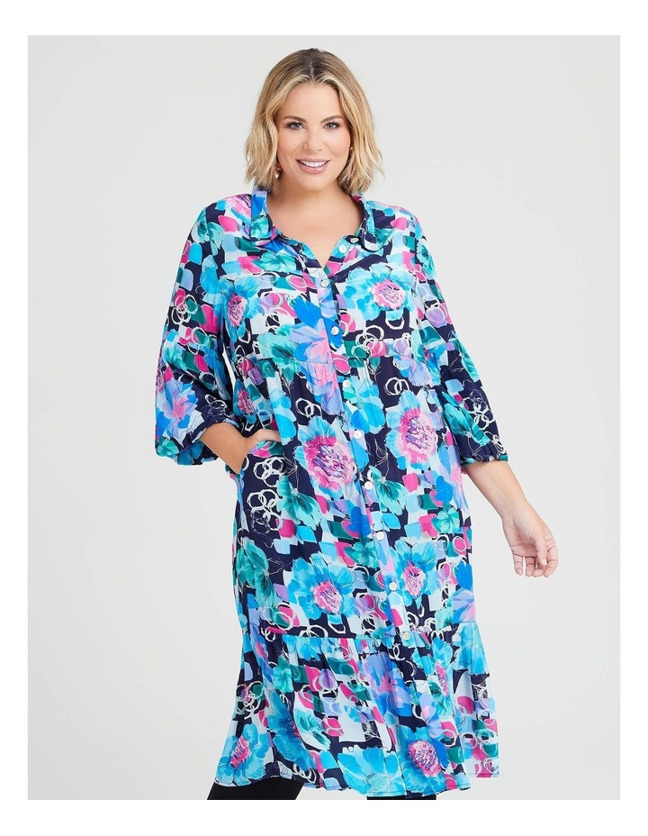 Natural Blue Skies Tiered Dress in Multi