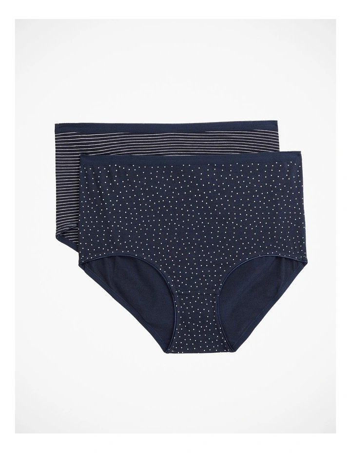 Bamboo Basic Full Briefs 2 Pack in Multi image 1