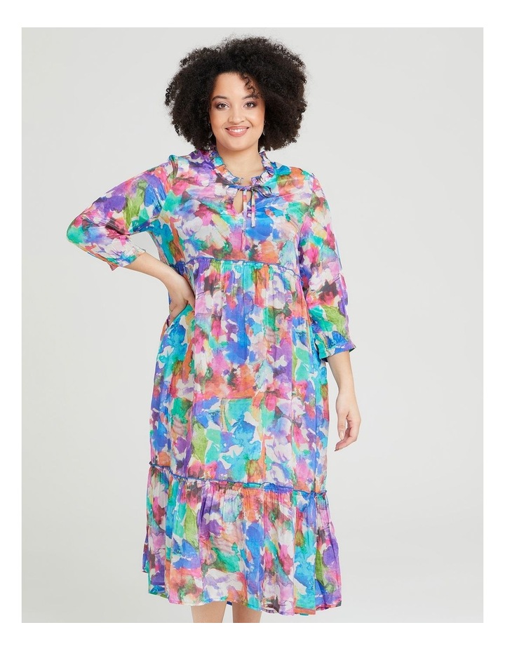 Natural Watercolour Tier Dress in Multi