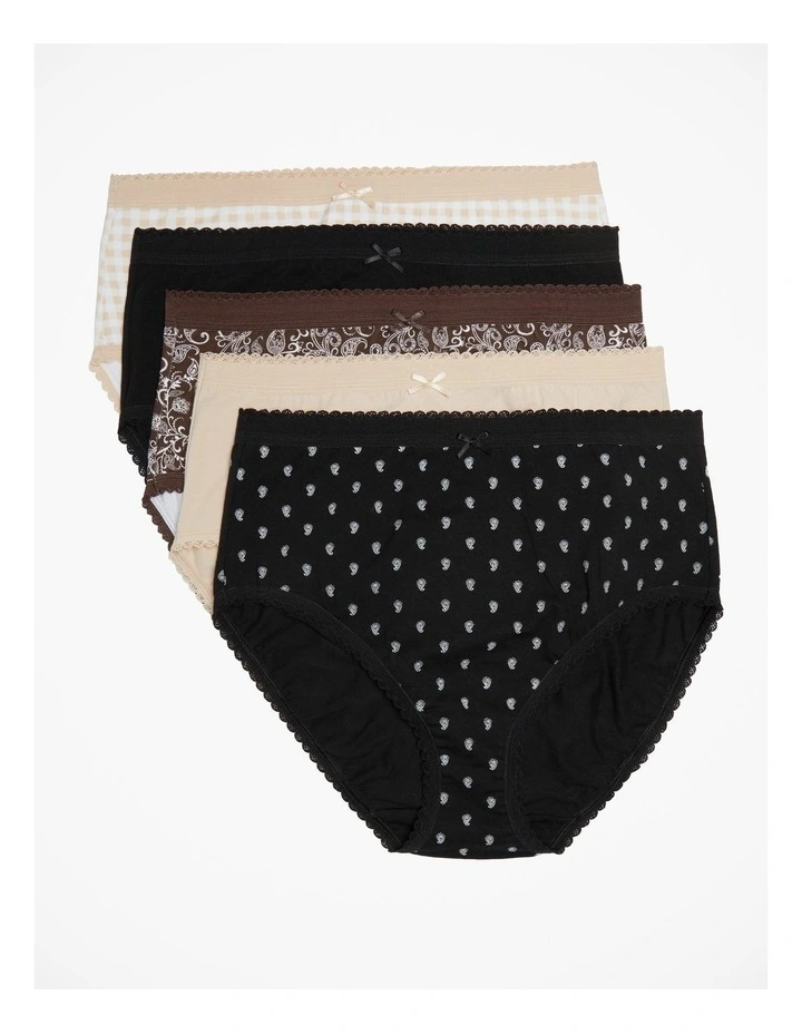 5 Pack Mix Paisley Cotton Briefs Multi image 1