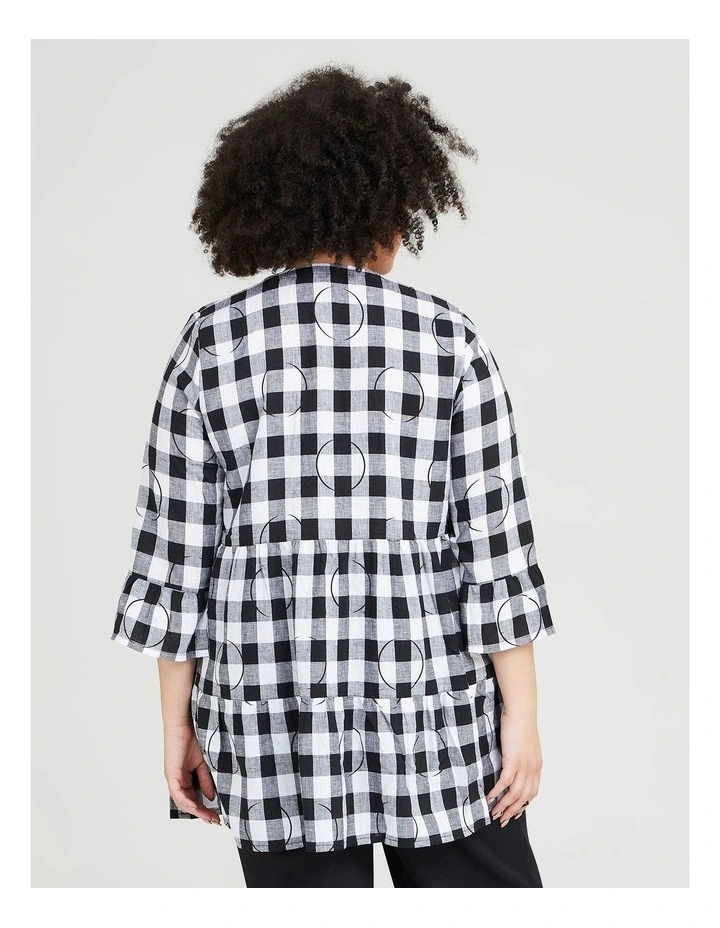Natural Gingham Spot Tier Tunic Check image 2