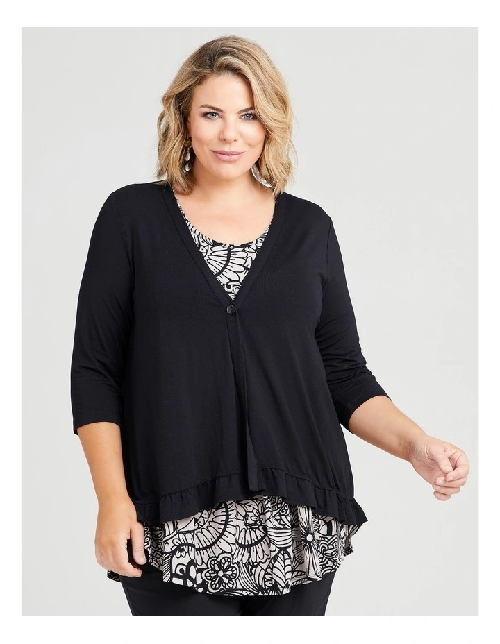 Taking Shape Bamboo Lucia Boho Cardigan Black MYER