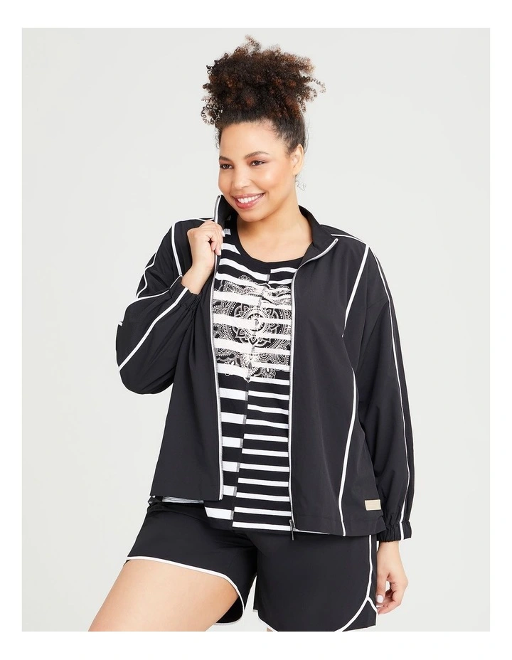 Cotton Mandala Stripe Tee in Black/White Stripe image 6